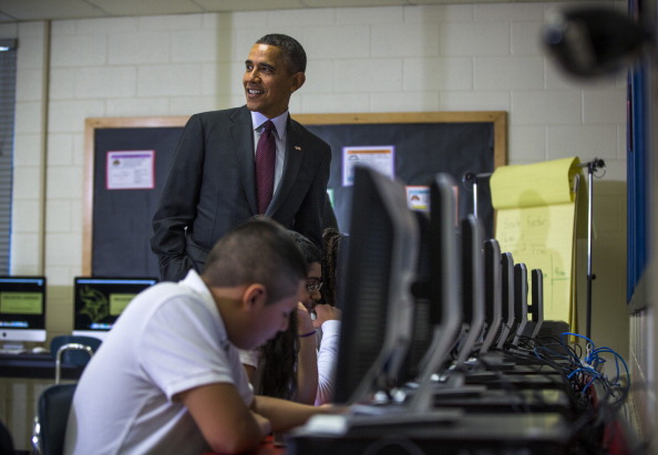 President Obama Delivers Remarks On ConnectED At Maryland Middle School