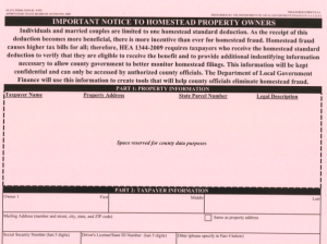homestead exemption form