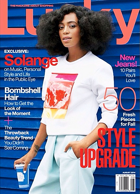 Solange Covers August 2014 Issue of 'Lucky' Magazine