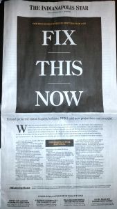HISTORIC "RFRA" COVER OF INDIANAPOLIS STAR