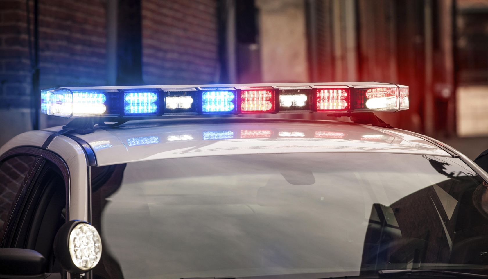 Flashing Lights on Police Car