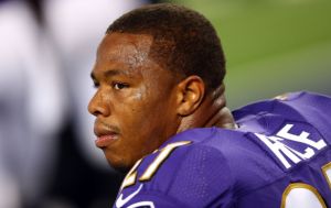 ARLINGTON, TX - AUGUST 16:  Ray Rice #27 of the Baltimore Ravens sits on the bench against the Dallas Cowboys in the first half of their preseason game at AT&T Stadium on August 16, 2014 in Arlington, Texas.  (Photo by Ronald Martinez/Getty Images)