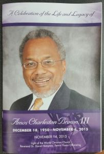 Obituary Program Cover of Amos C. Brown, III