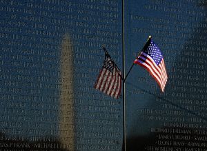 Veterans Day at the Vietnam War Memorial in Washington, DC.