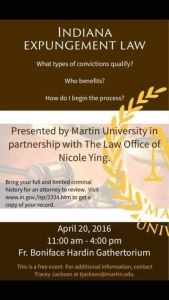 Expungement Law Event at Martin Univ