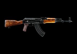 Side view of AK-47 rifle