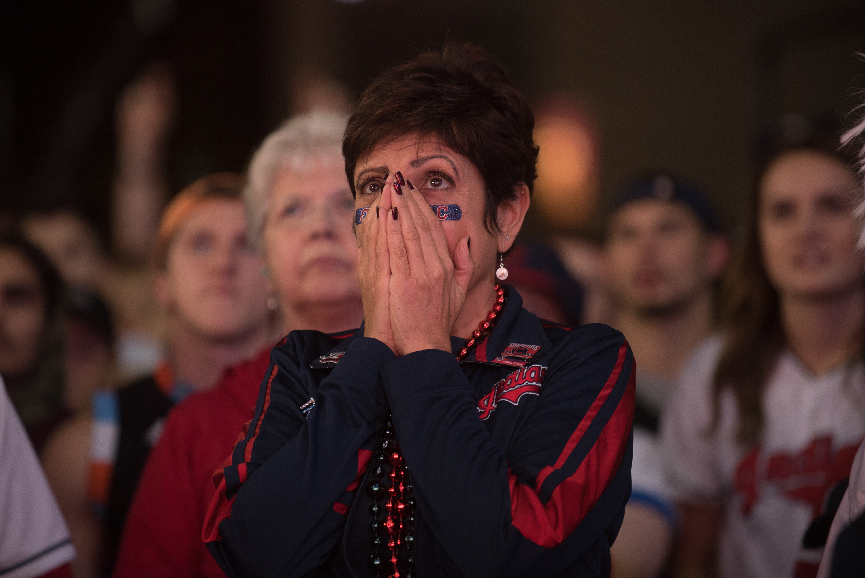 Cleveland Indians Fans Gather To The Final Game Of World Series Against The Chicago Cubs
