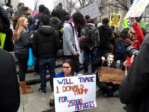 Rally against Donald Trump in New York City in response to...