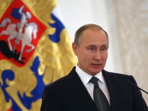 Russian President Vladimir Putin Attends Heroes Of The Farherland's Day Reception
