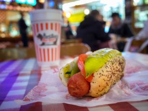 A Chicago jumbo hotdog.