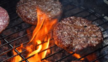 Close-Up Of Meat On Barbecue Grill