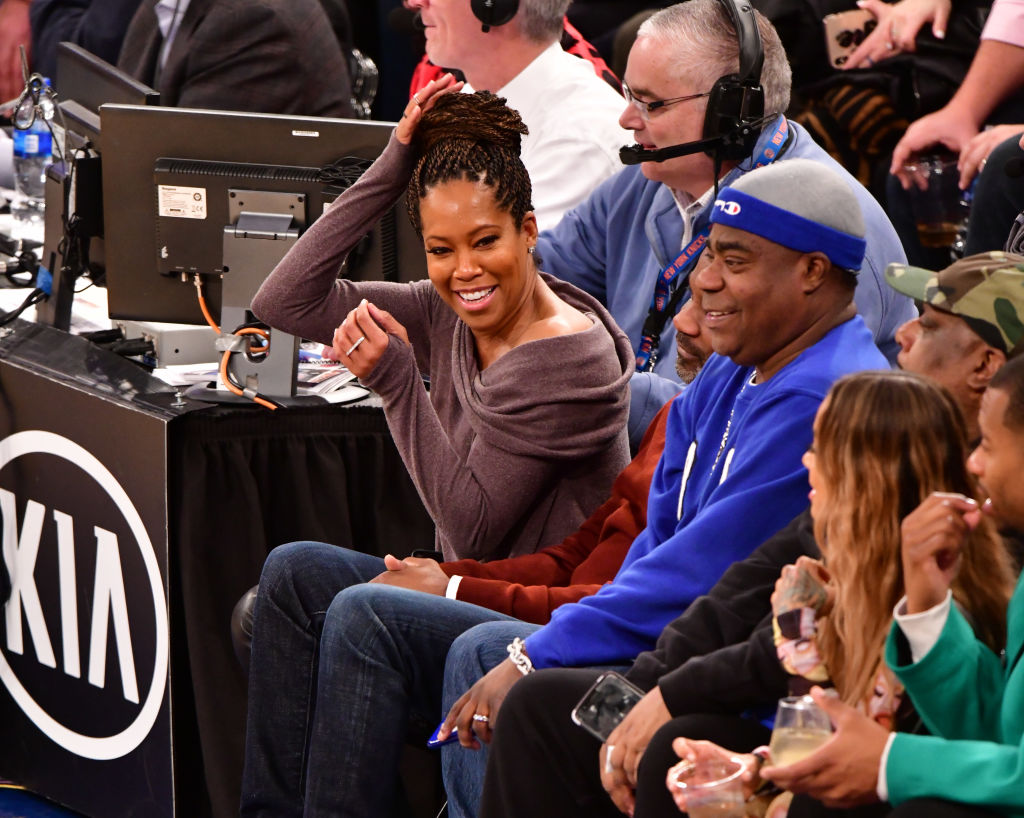 Celebrities Attend Philadelphia 76ers v New York Knicks