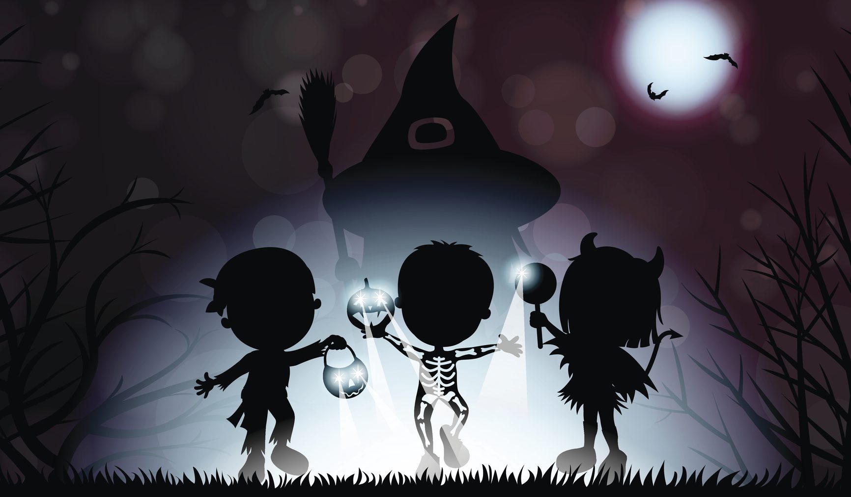 Halloween Trick or Treat Kids Silhouette