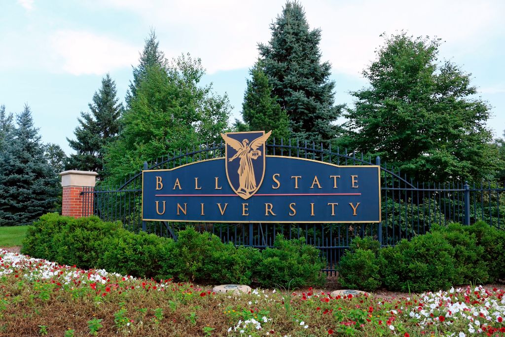 Ball State University entrance sign