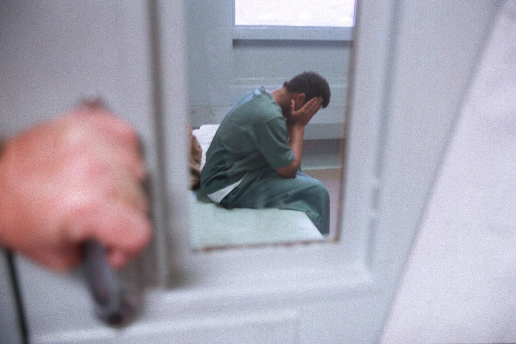 pa young man is held in lock-up in juvenile detention at the county home school for hard crimes committed