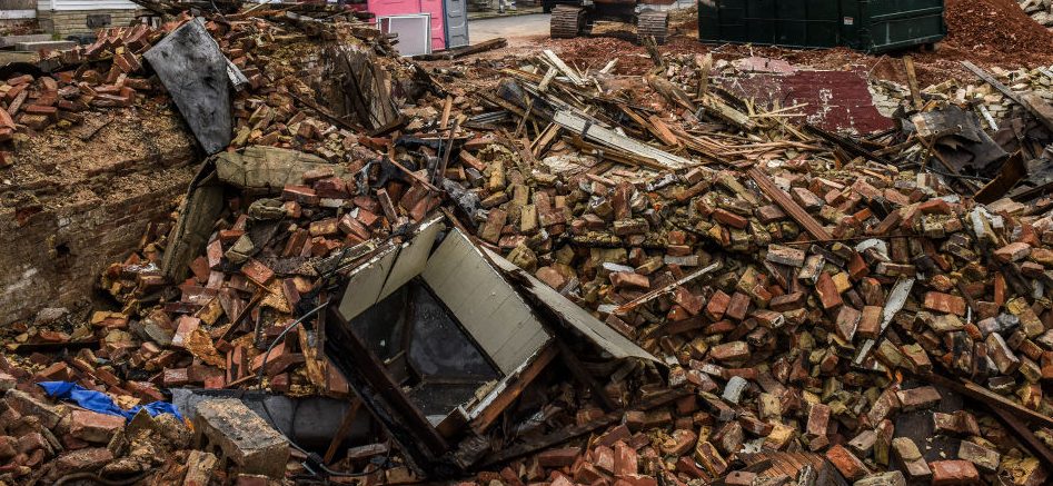 Last days of row houses on Bradford street in Baltimore, MD.