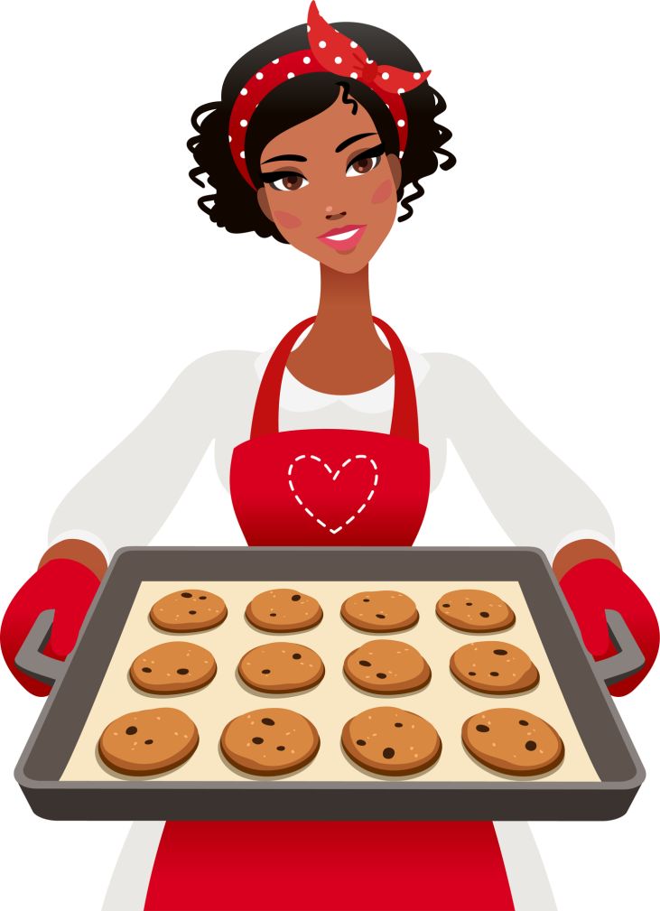 Young woman with fresh baked cookies