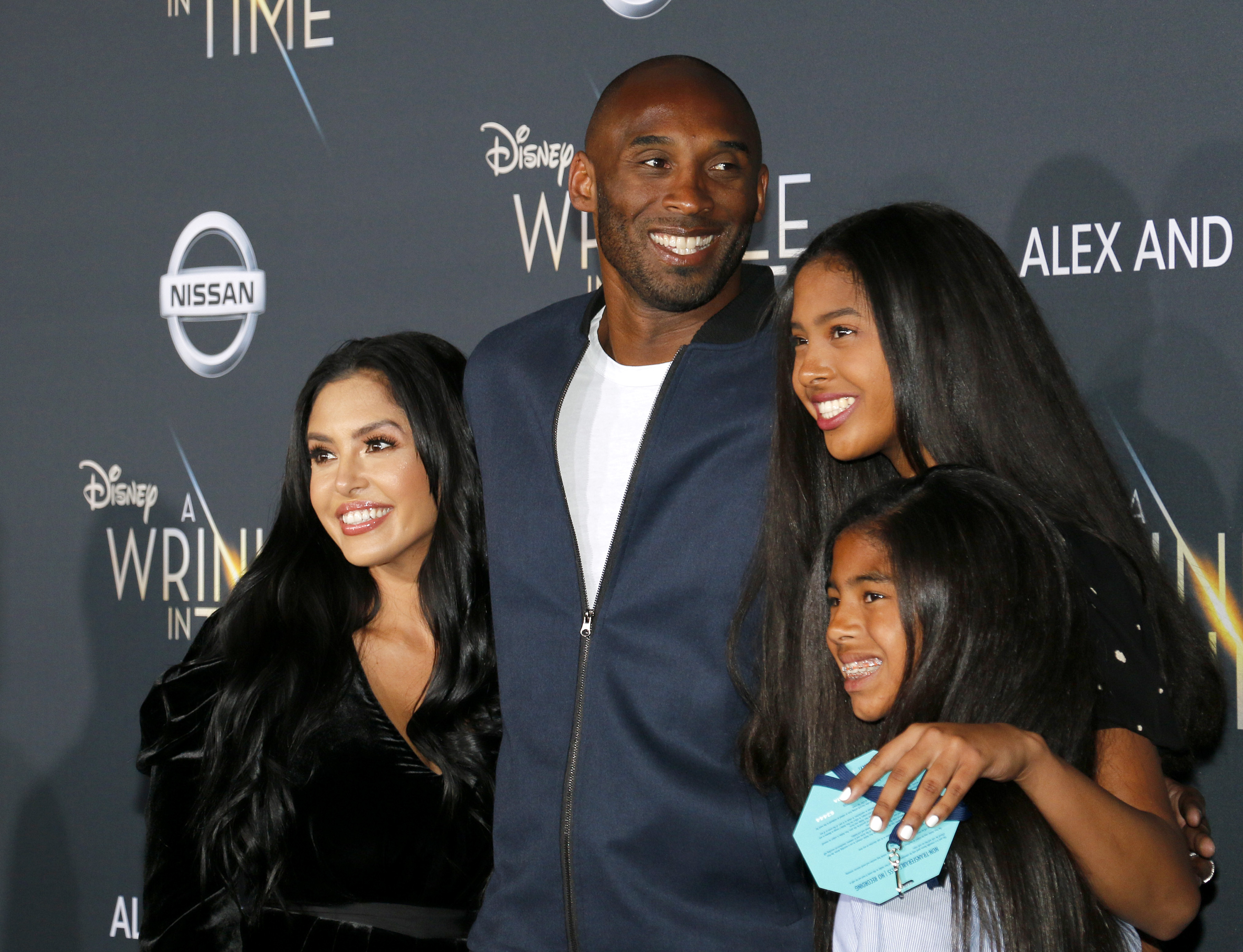 Kobe Bryant, Vanessa Bryant, Gianna Maria Onore Bryant and Natalia Diamante Bryant at the Los Angeles premiere of &apos;A Wrinkle In Time&apos; held at the El Capitan Theater in Hollywood, USA on February 26, 2018.