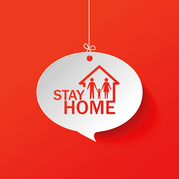 stay home label