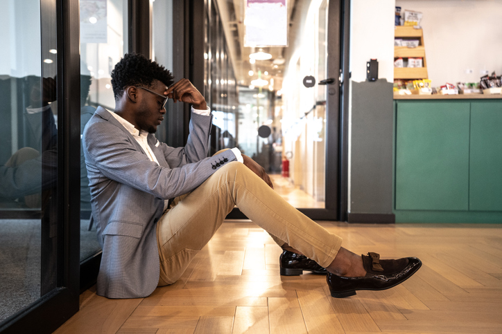 Worried businessman at office