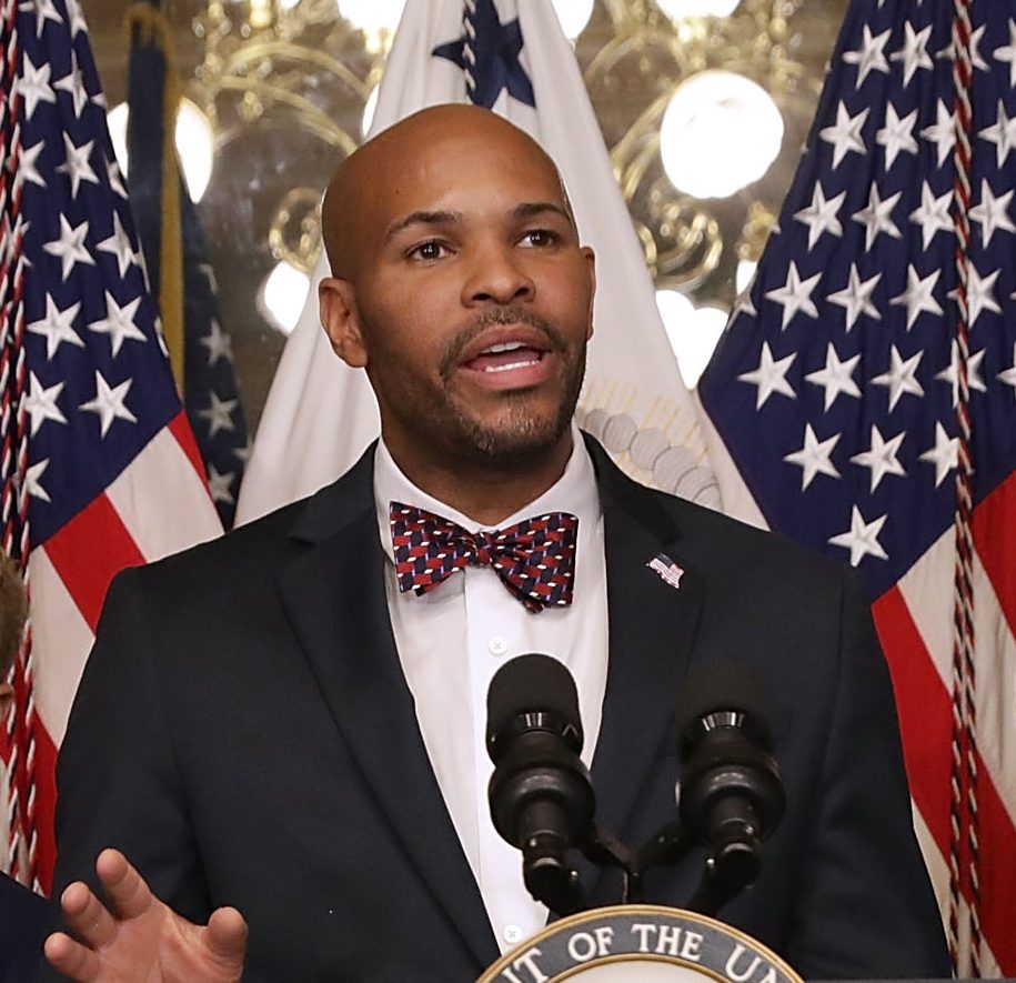 Vice President Pence Swears In New Surgeon General Dr. Jerome Adams