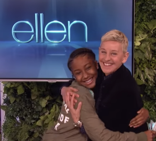 Ellen Degeneres and Jalaiah Harmon