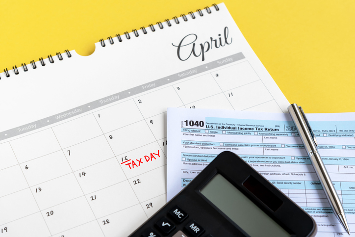 Tax Day Marked On April Calendar