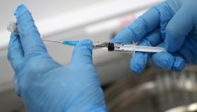 People receive COVID-19 vaccines at public services center in Moscow