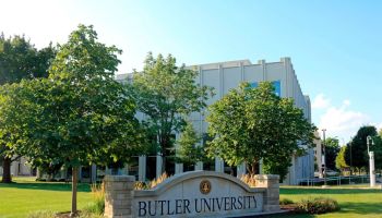 Entrance sign into Butler University in Indianapolis