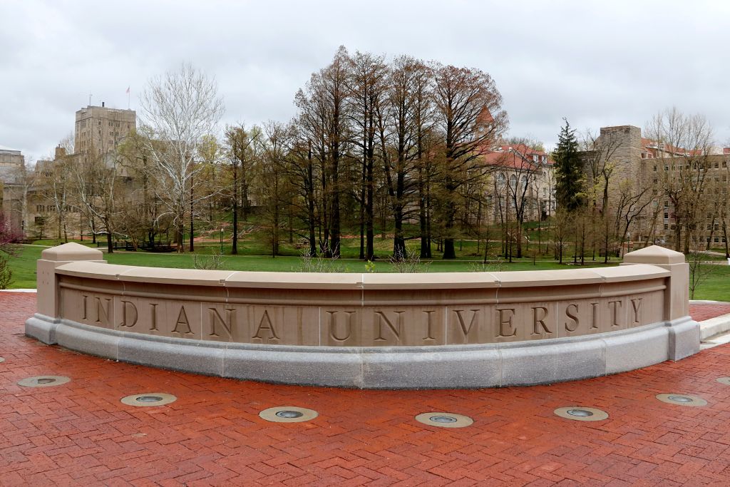 Entrance sign to Indiana University Bloomington Indiana