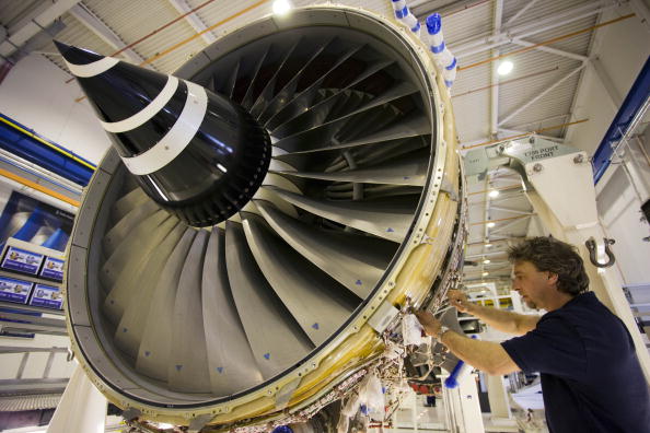 Enginer In Jet Engine Factory, Derbyshire, UK