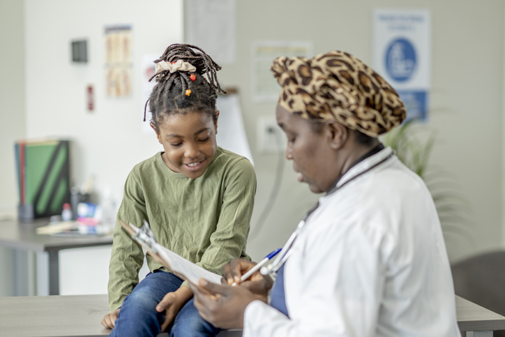 Young girl gets medical check up