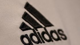 An Adidas logo is seen prior to the Germ