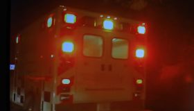 Fast moving ambulance with bright lights