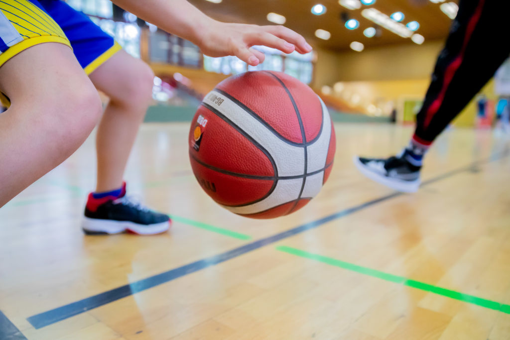 Harlem Globetrotters training visit to junior basketball team