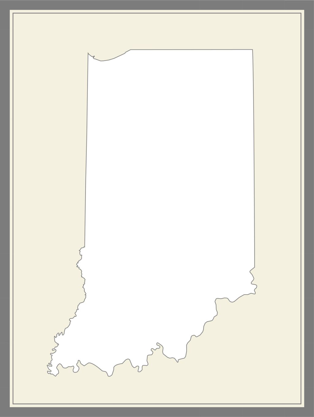 Indiana outline vector map cartography