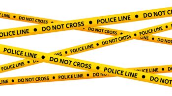 Police line do not cross tapes. Crossed yellow and black caution stripes. Danger area or crime scene zone stripes background. Warning sign. Vector