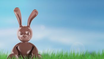 Chocolate easter bunny. 3d render