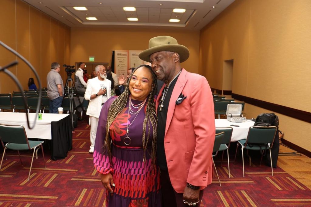 Karen Vaughn With Richard RoundTree At Indiana Black Expo