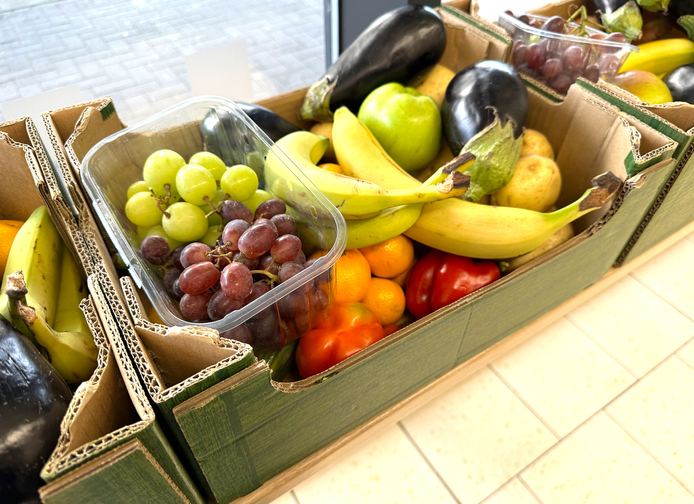 Food bank in supermarket
