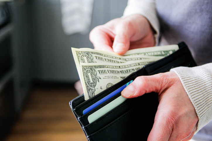 Wallet with money in it