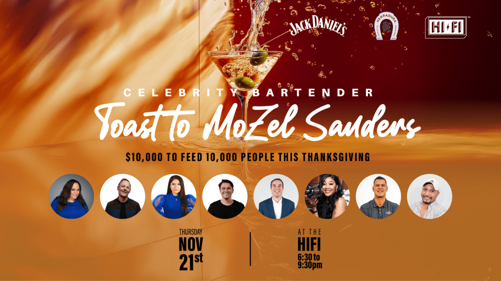 Celebrity Bartender Toast to Mozel Sanders - raise money