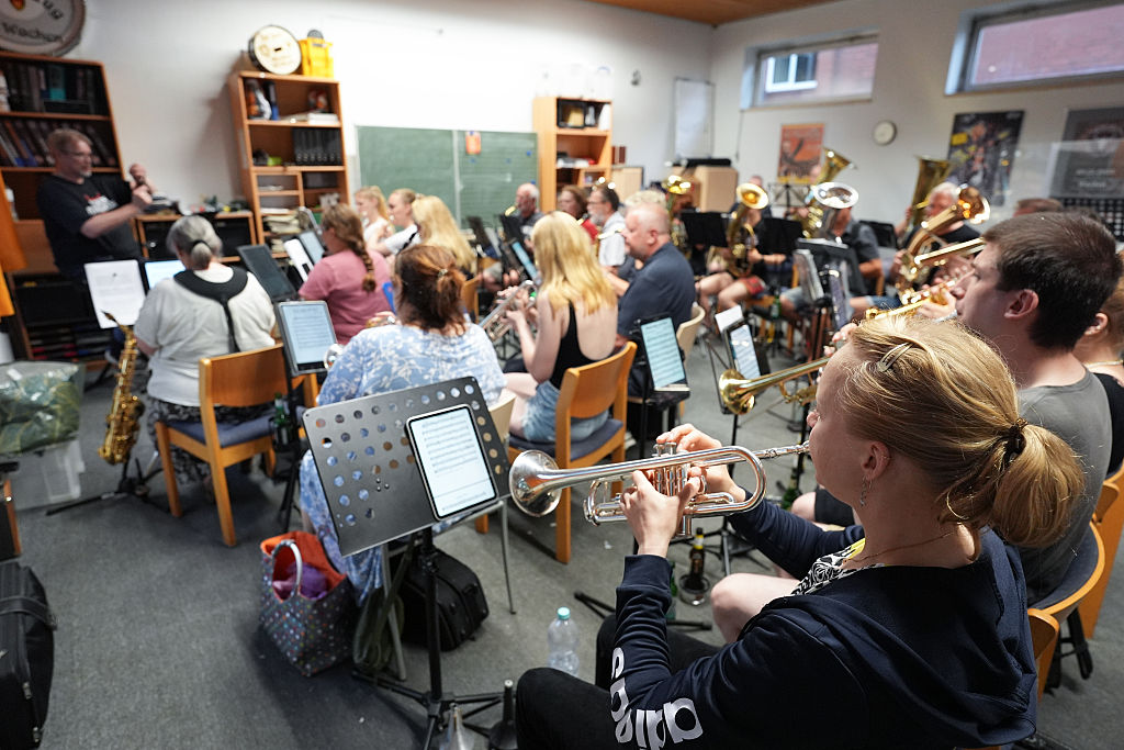 Wacken Firefighters rehearse for festival appearance