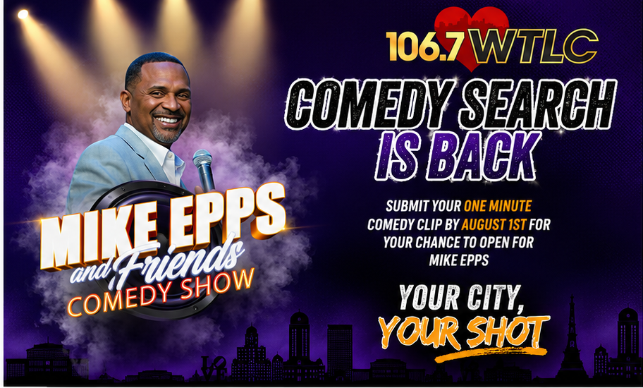 Comedy search is back. Mike Epps and friends comedy show. Submit your one minute comedy clip by August 1st for your chance to open for Mike Epps. Your city, your shot.