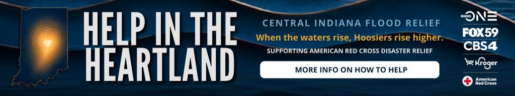 Help in the Heartland: Central Indiana flood relief. When the waters rise, Hoosiers rise higher. Supporting American Red Cross disaster relief.